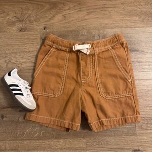 Mini Boden Canvas Brown Casual Shorts Drawstring Waist Size 5/6 Boys